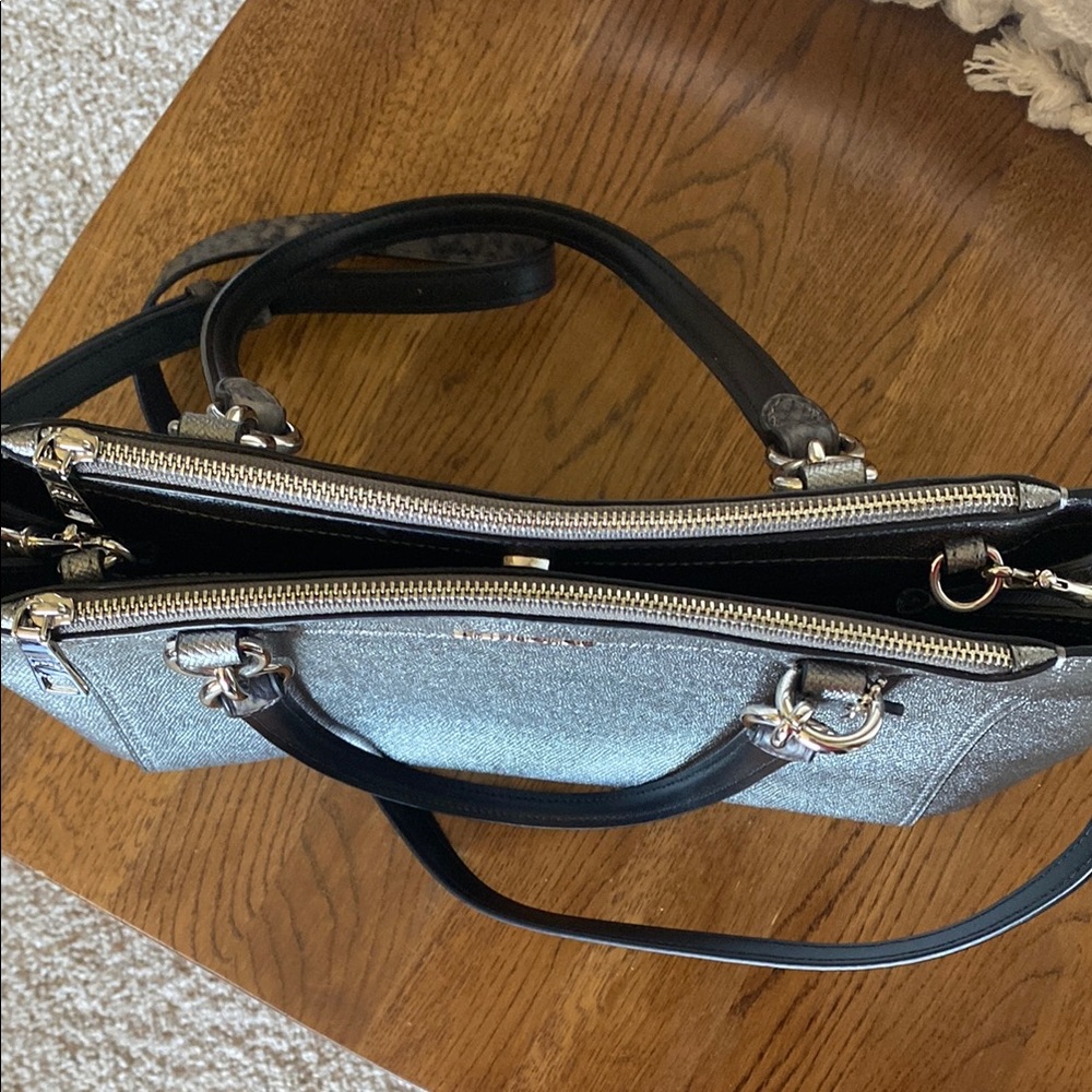 COACH Brooke Silver Snake Print Leather Handbag / Crossbody - Picture 10 of 15